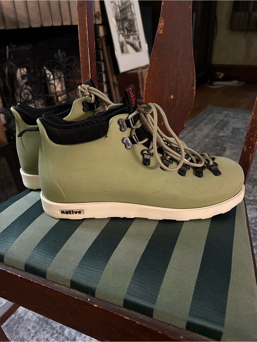 Native Fitzsimmons City Lite Men’s Olive Green Hiking Boot with White Sole - Picture 6 of 10